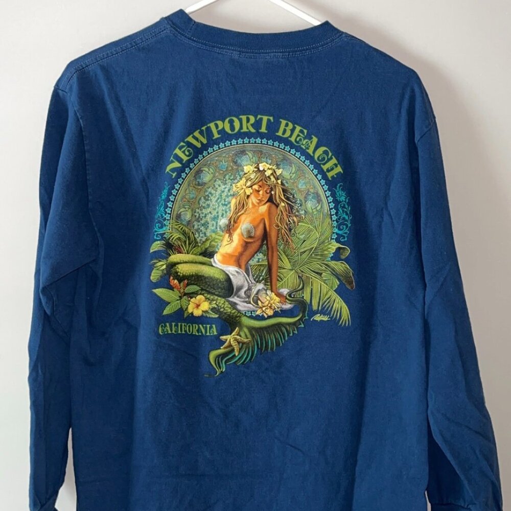 Blue Coastal Classics Newport Beach California Long Sleeve T-Shirt (Size M)